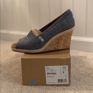 TOMS Wedge Denim color
